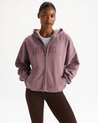 Oversized Zip Through Hoodie - Dusk Purple