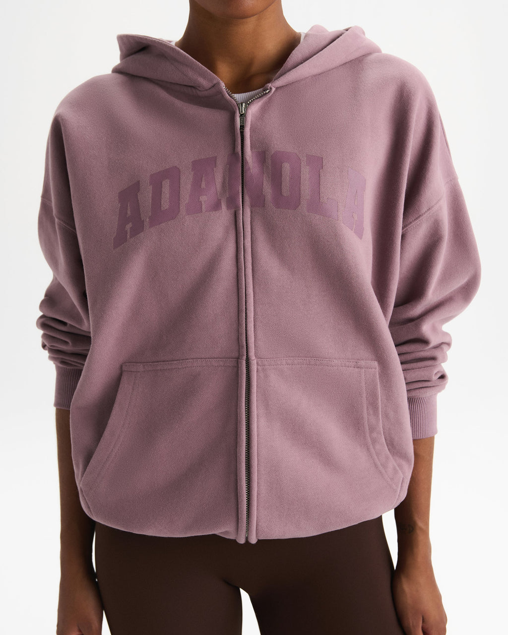 Oversized Zip Through Hoodie - Dusk Purple