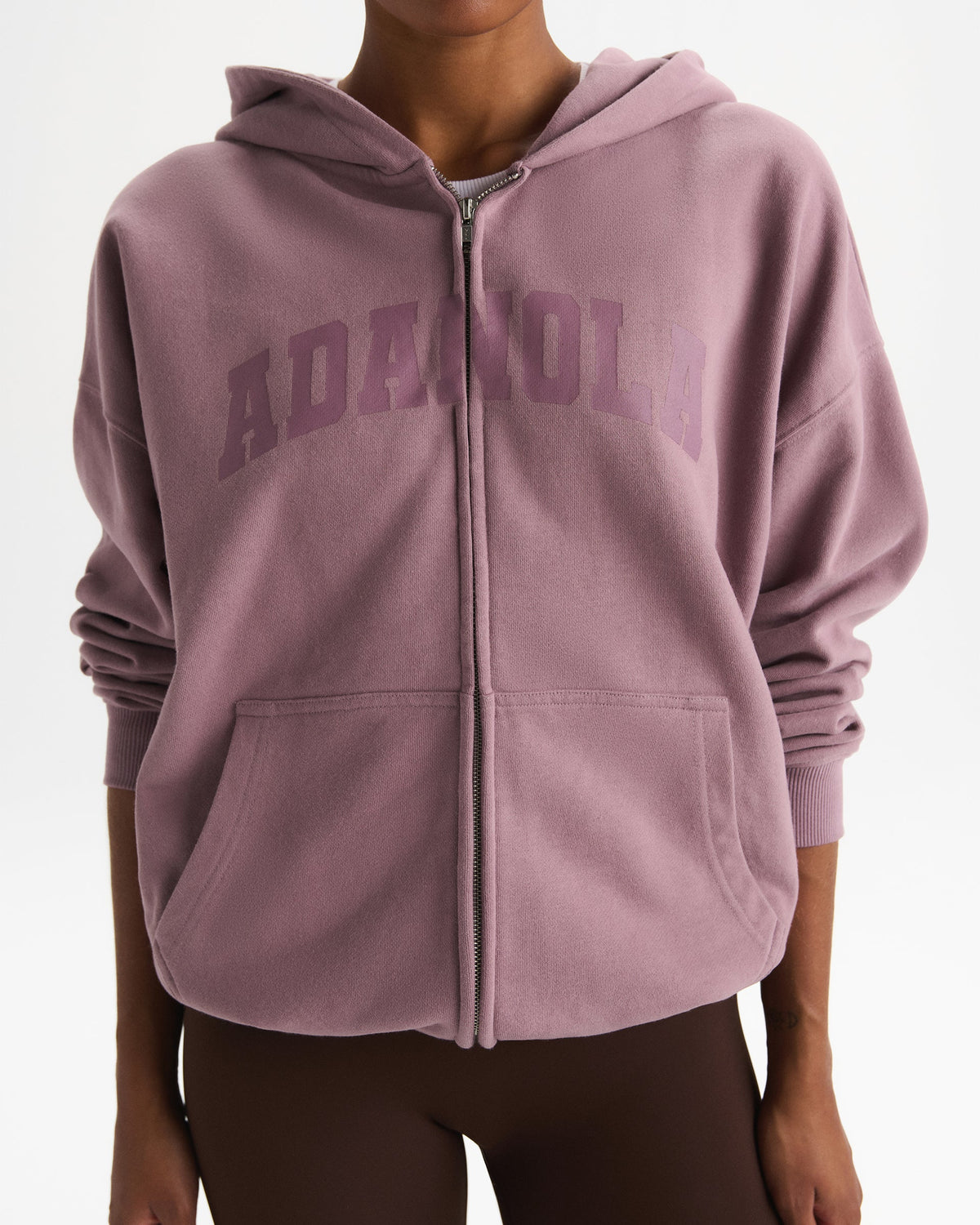 Oversized Zip Through Hoodie - Dusk Purple