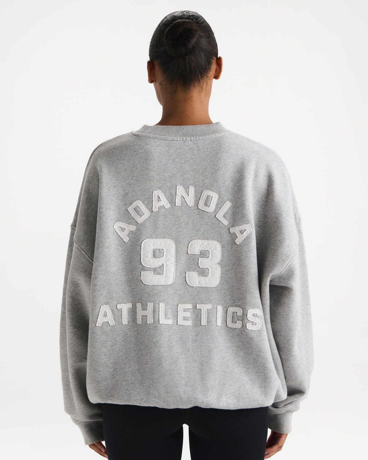 Varsity Oversized Sweatshirt - Grey Melange/Marshmallow White