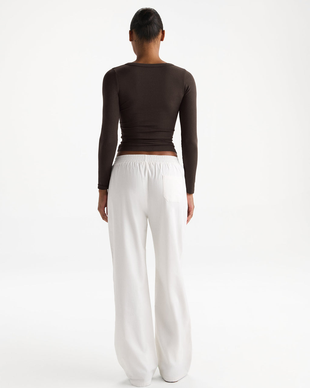 Cotton Pull on Pants - White