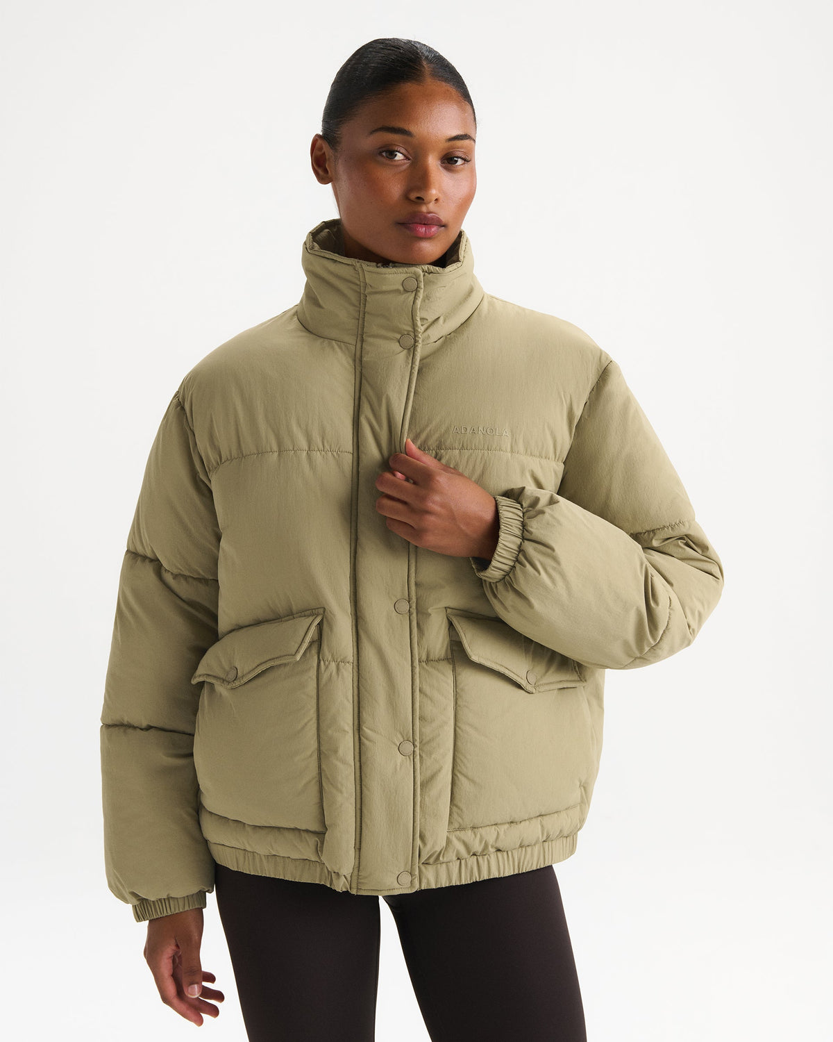 Funnel Neck Puffer Jacket - Pistachio Green