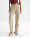 Knit Low Rise Roll Pants - Oatmeal Marl