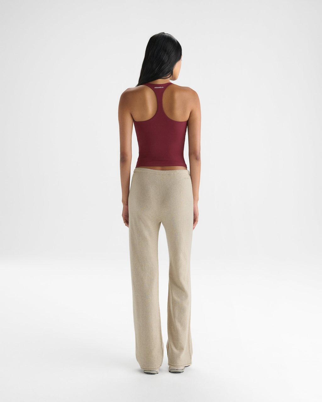 Knit Low Rise Roll Pants - Oatmeal Marl