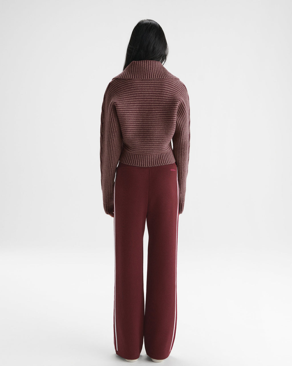 Knit Straight Leg Pants - Damson Red