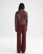 Knit Straight Leg Pants - Damson Red
