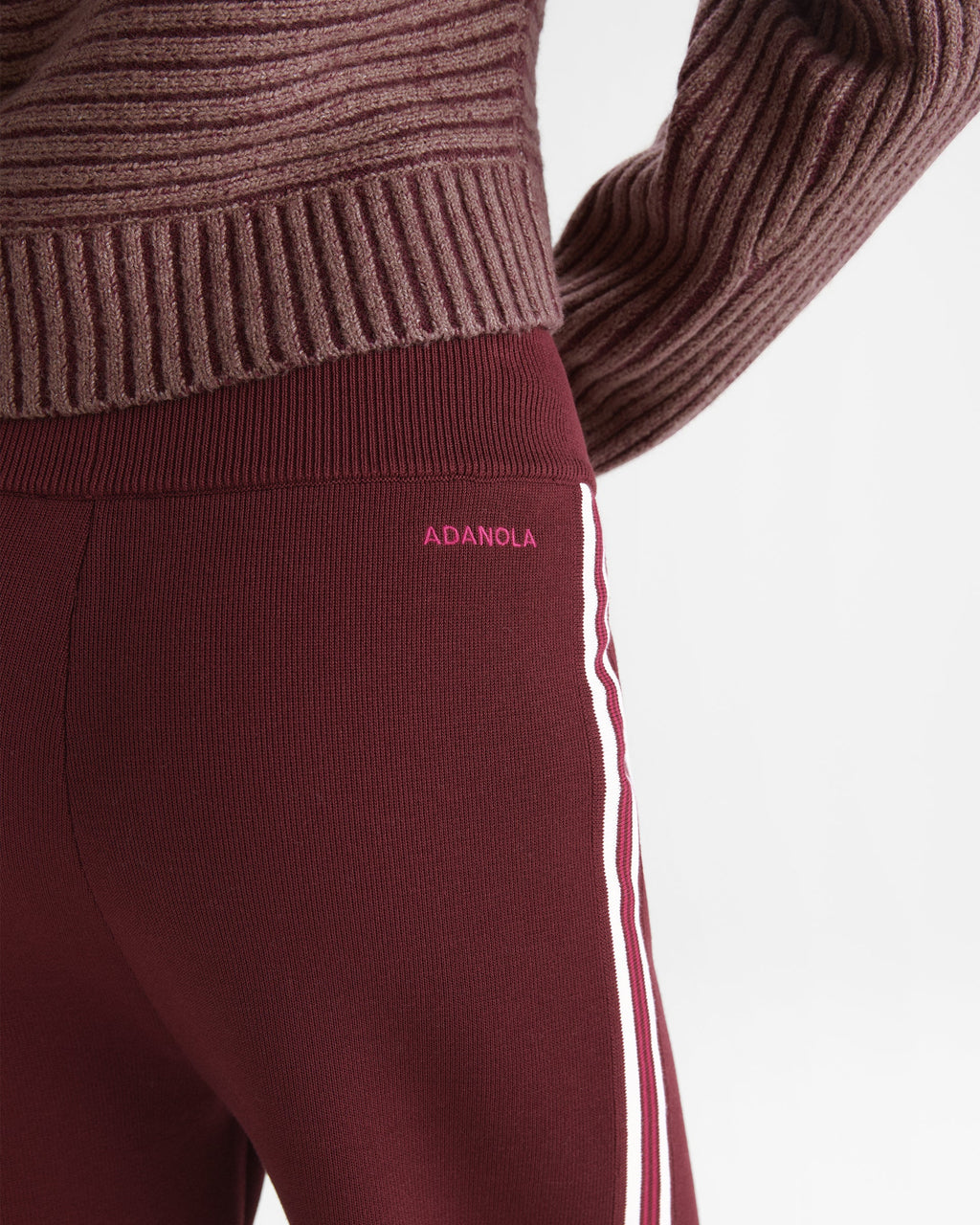 Knit Straight Leg Pants - Damson Red