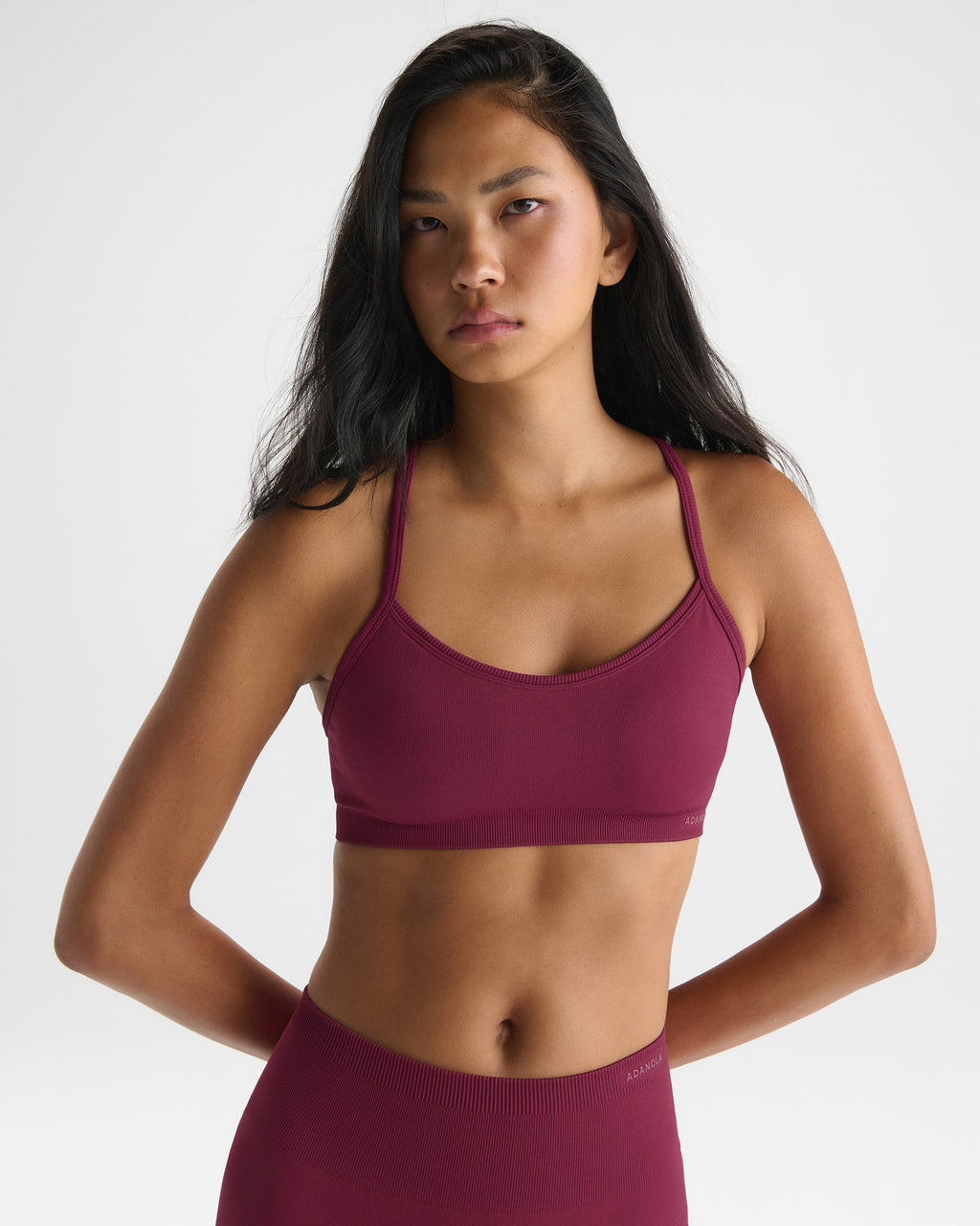 Classic Seamless Cross Back Bra - Berry Red
