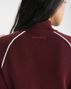 Knit Track Jacket - Damson Red