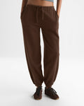Rib Cuffed Trousers - Chocolate Brown