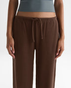 Rib Cuffed Trousers - Chocolate Brown
