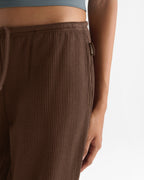 Rib Cuffed Trousers - Chocolate Brown