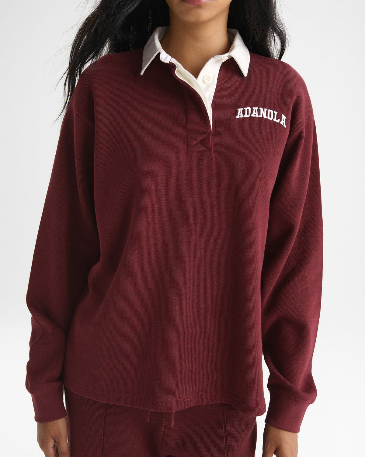 Oversized Rugby Top - Damson Red
