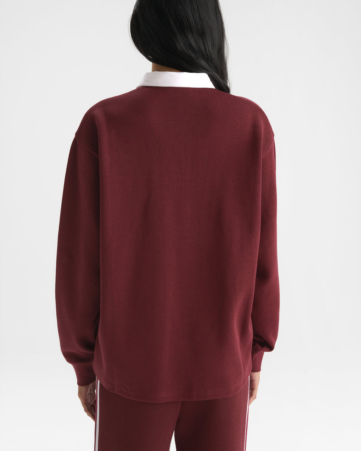 Oversized Rugby Top - Damson Red