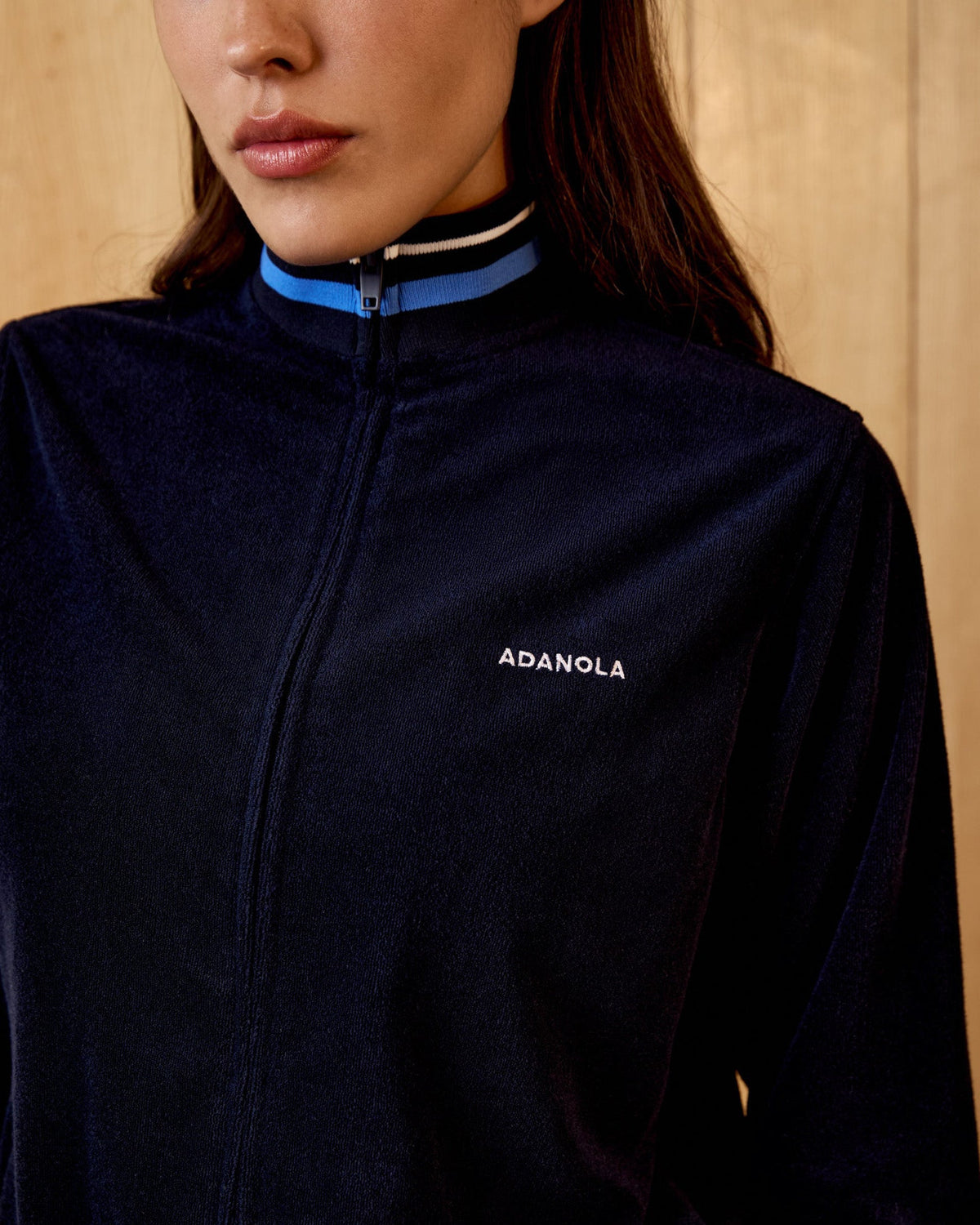 Terry Towelling Track Jacket - Navy Blue