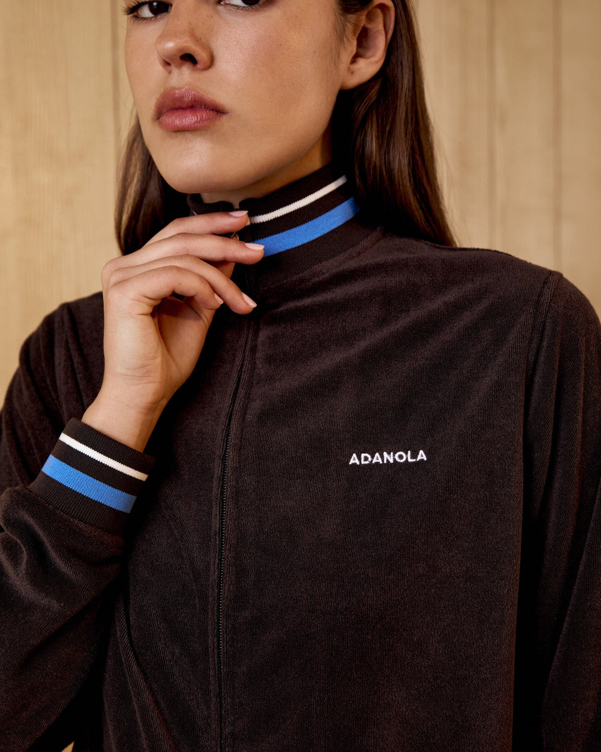 Terry Towelling Track Jacket - Coffee Bean