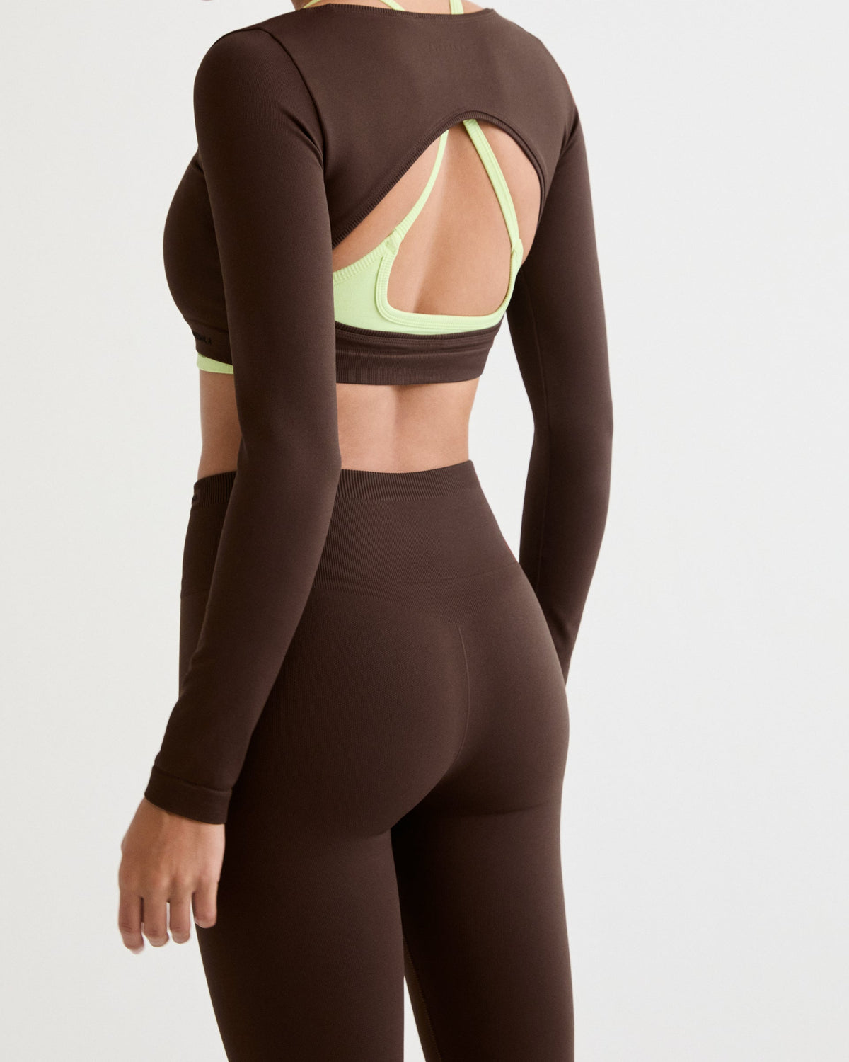 Classic Seamless Open Back Top - Chocolate Brown