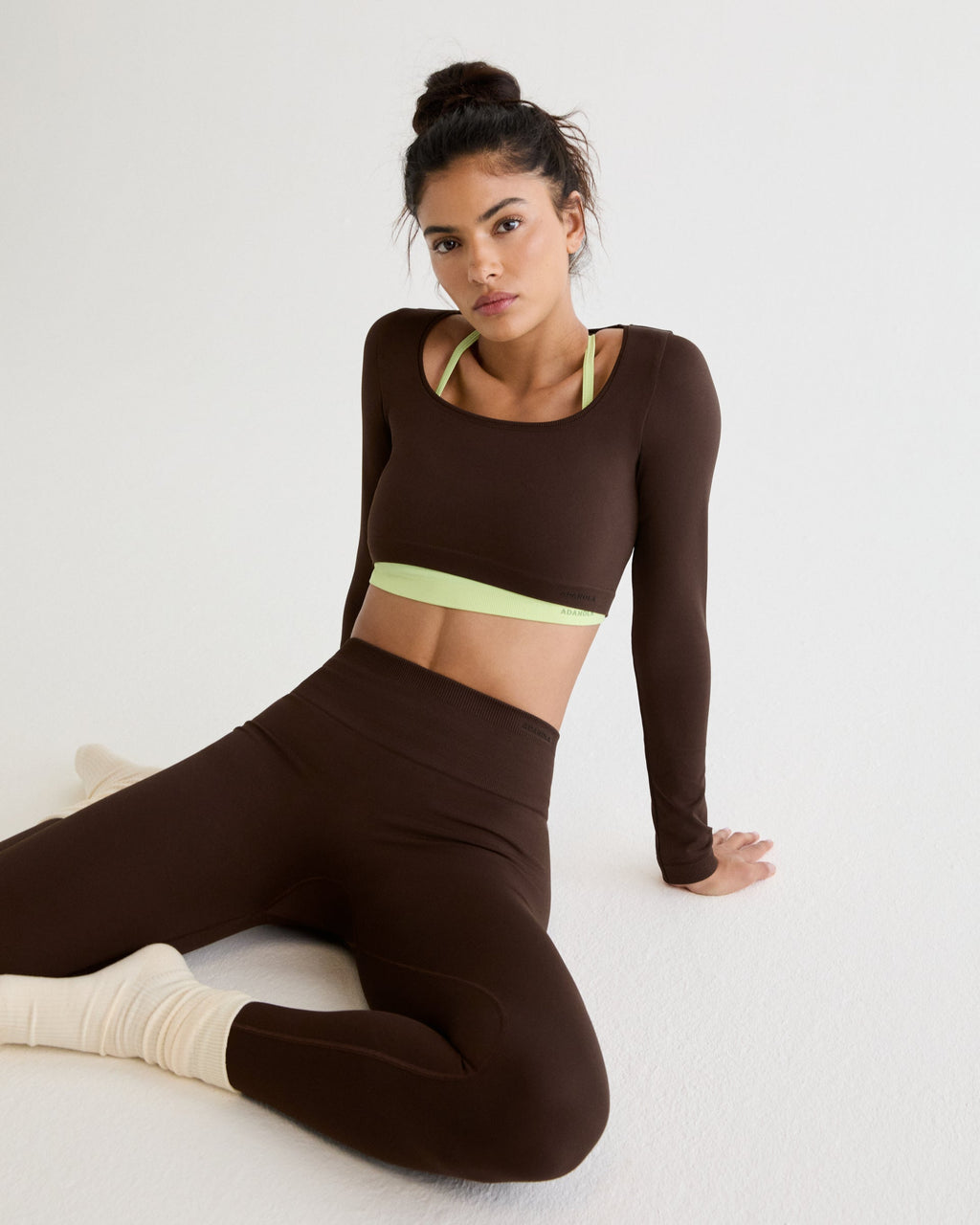 Classic Seamless Open Back Top - Chocolate Brown