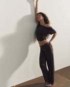 Straight Leg Yoga Pants - Coffee Bean