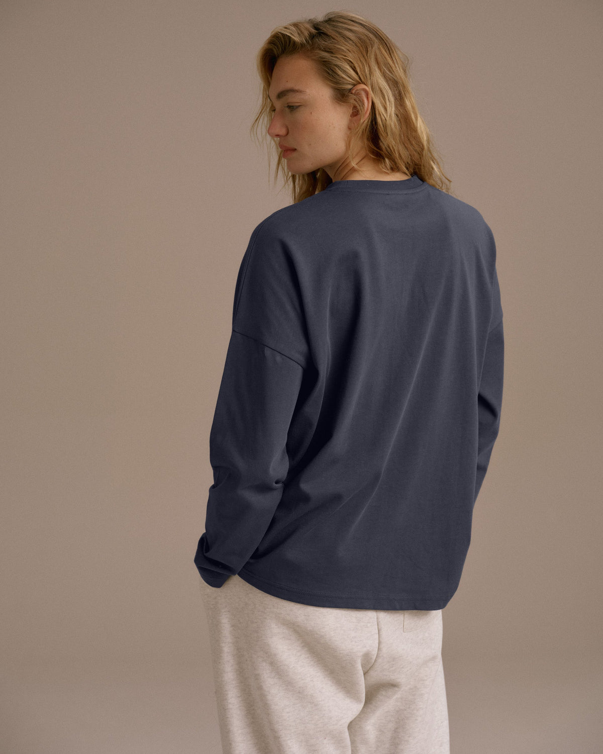 Drop Shoulder T-shirt - Midnight Blue