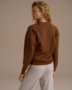 Knit Striped Rugby Sweatshirt - Brown