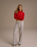 Knit Crewneck Sweatshirt - Classic Red