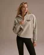 AS Bold Oversized Funnel Neck Zip Sweatshirt - Stone/Black