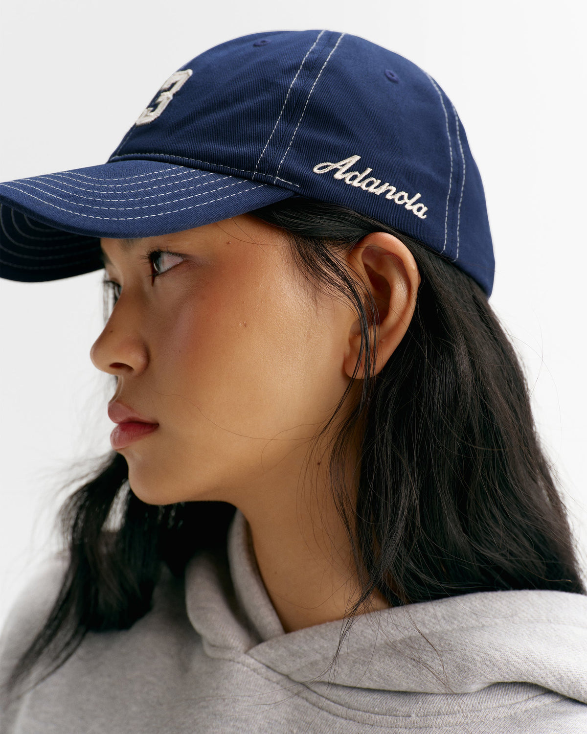 Adanola 93 Contrast Stitch Cap - Navy Blue
