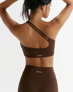 Ultimate Double Strap One Shoulder Bra - Chocolate Brown