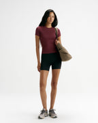 Modal Soft Short Sleeve Top - Damson Red