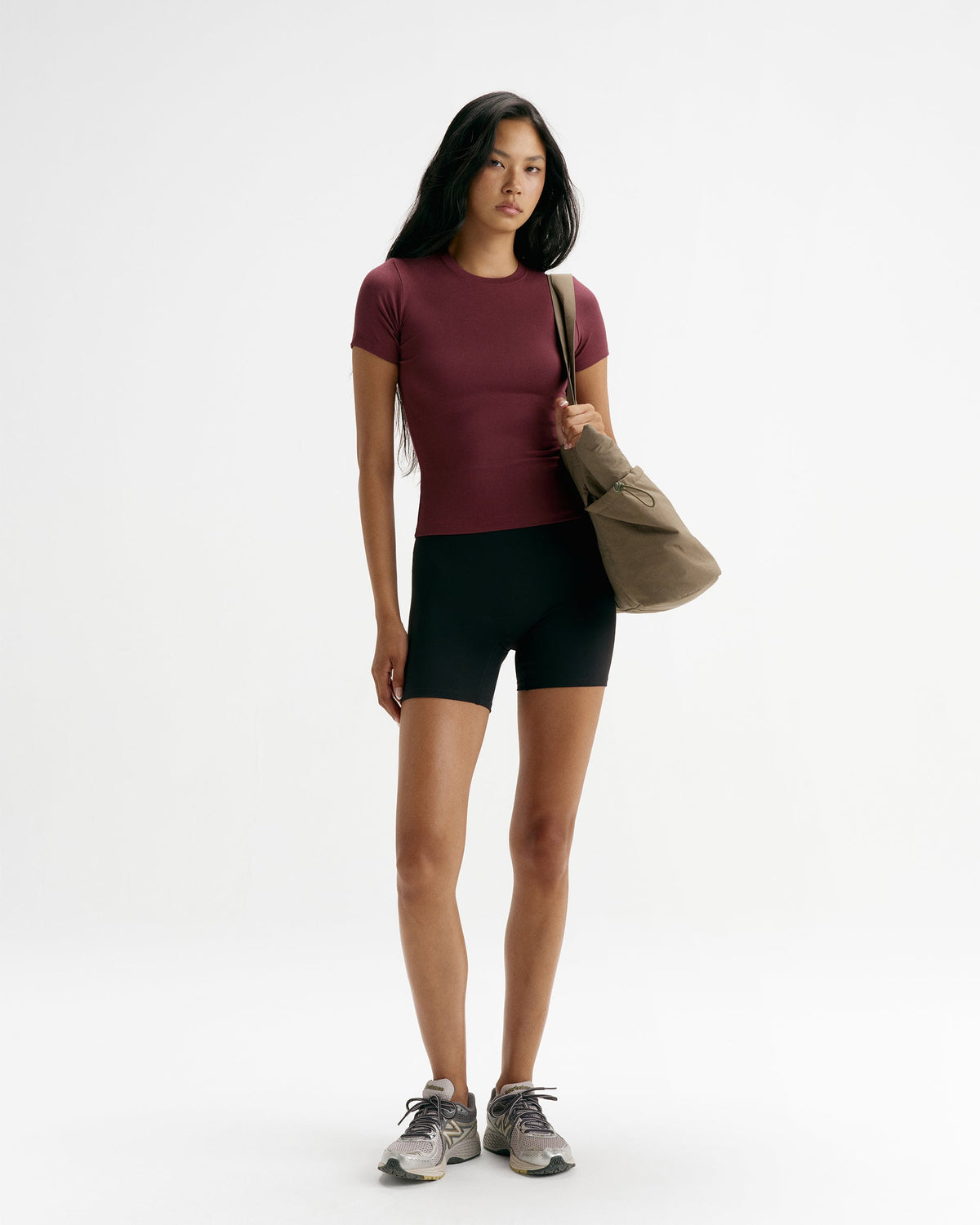Modal Soft Short Sleeve Top - Damson Red