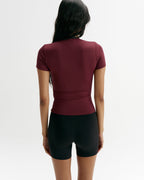 Modal Soft Short Sleeve Top - Damson Red