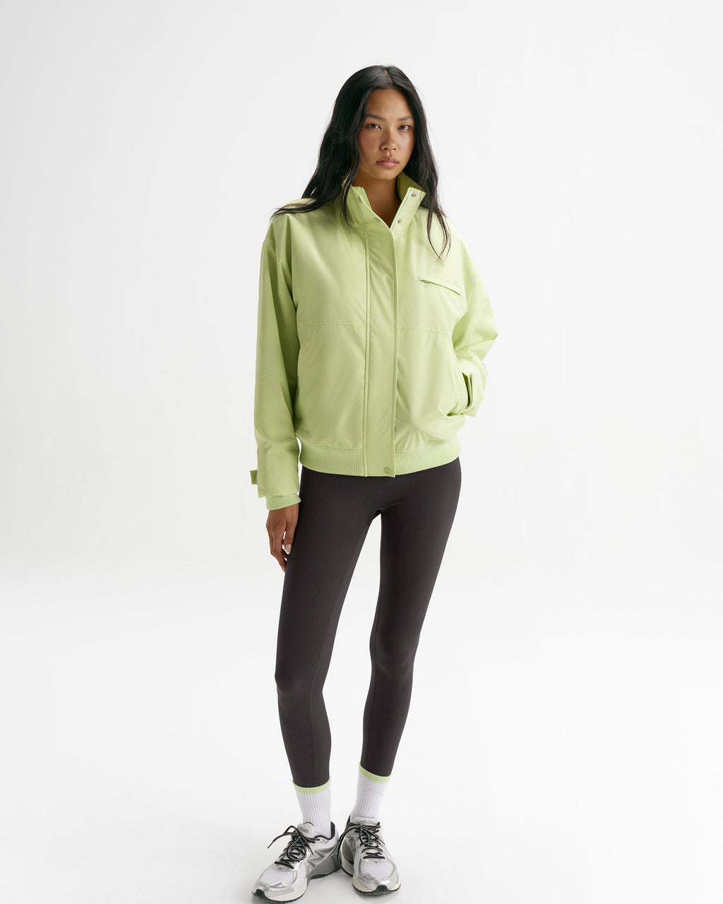 Funnel Neck Jacket - Lime Cream