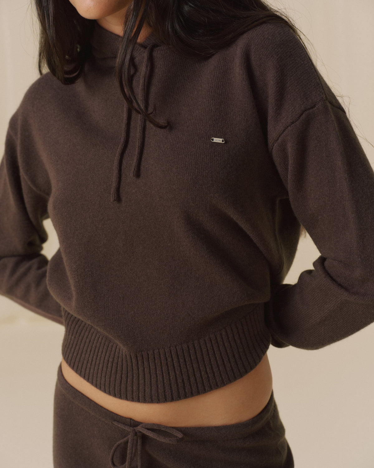 Merino Wool Hoodie - Coffee Bean
