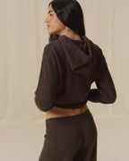 Merino Wool Hoodie - Coffee Bean