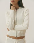 Knit Zip Through Cardigan - Marshmallow White