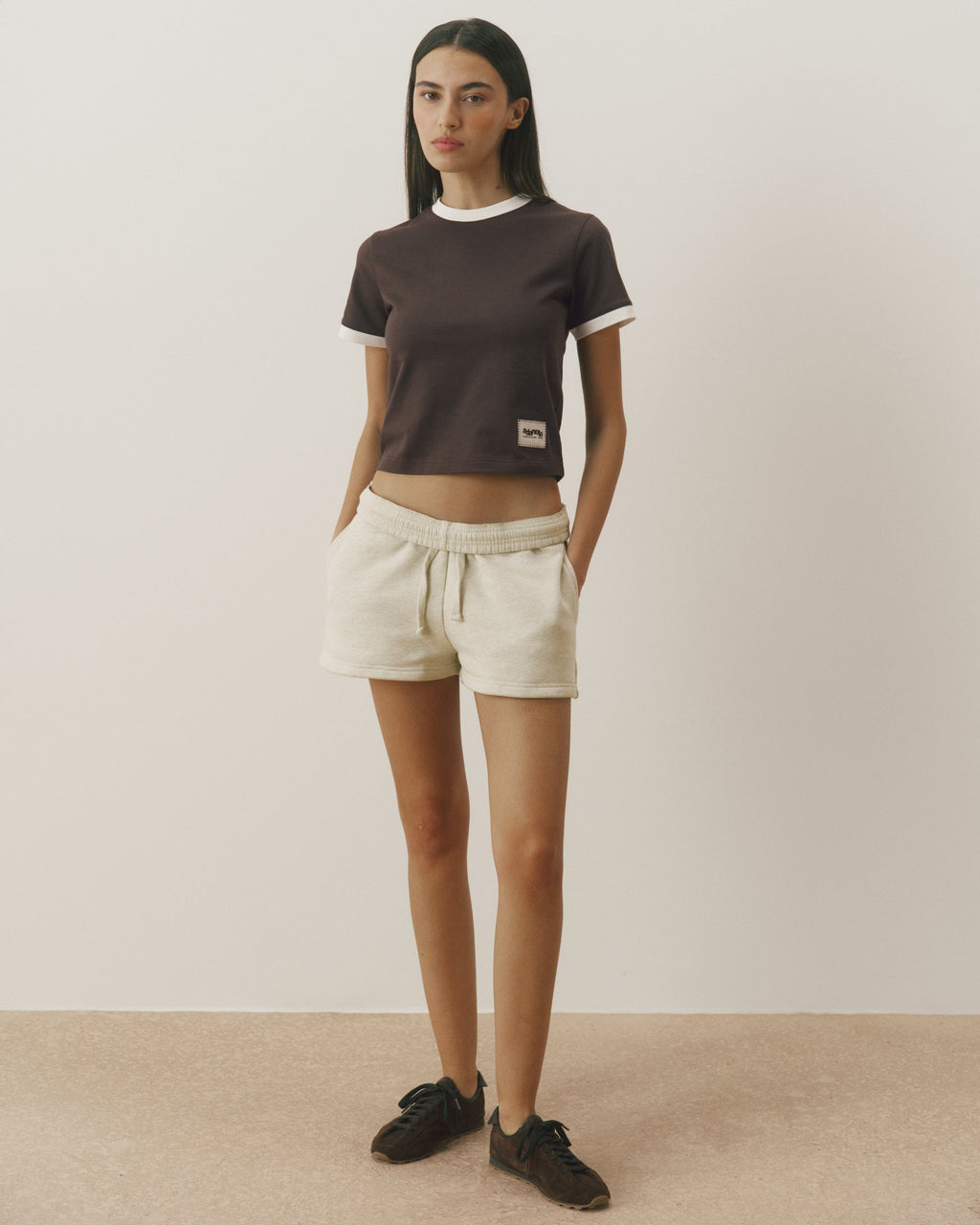 Loose Fit Sweat Shorts - Oatmeal Marl