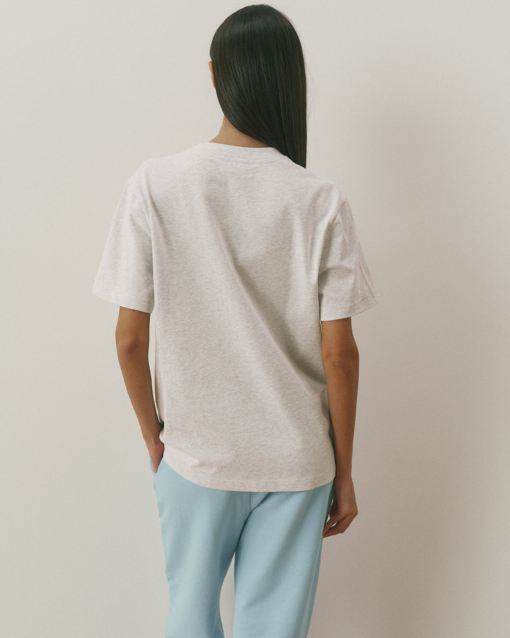 Oversized T-shirt - Light Grey Melange