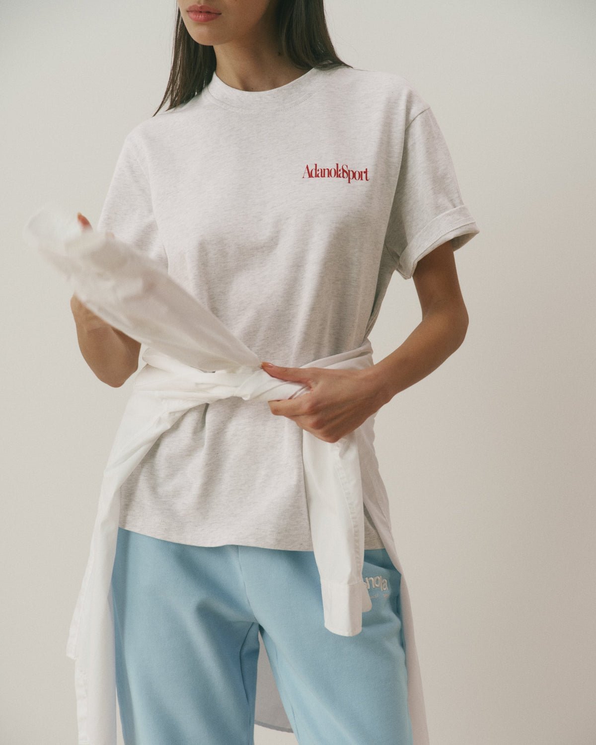 Oversized T-shirt - Light Grey Melange