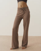 Modal Straight Leg Pants - Dusty Brown