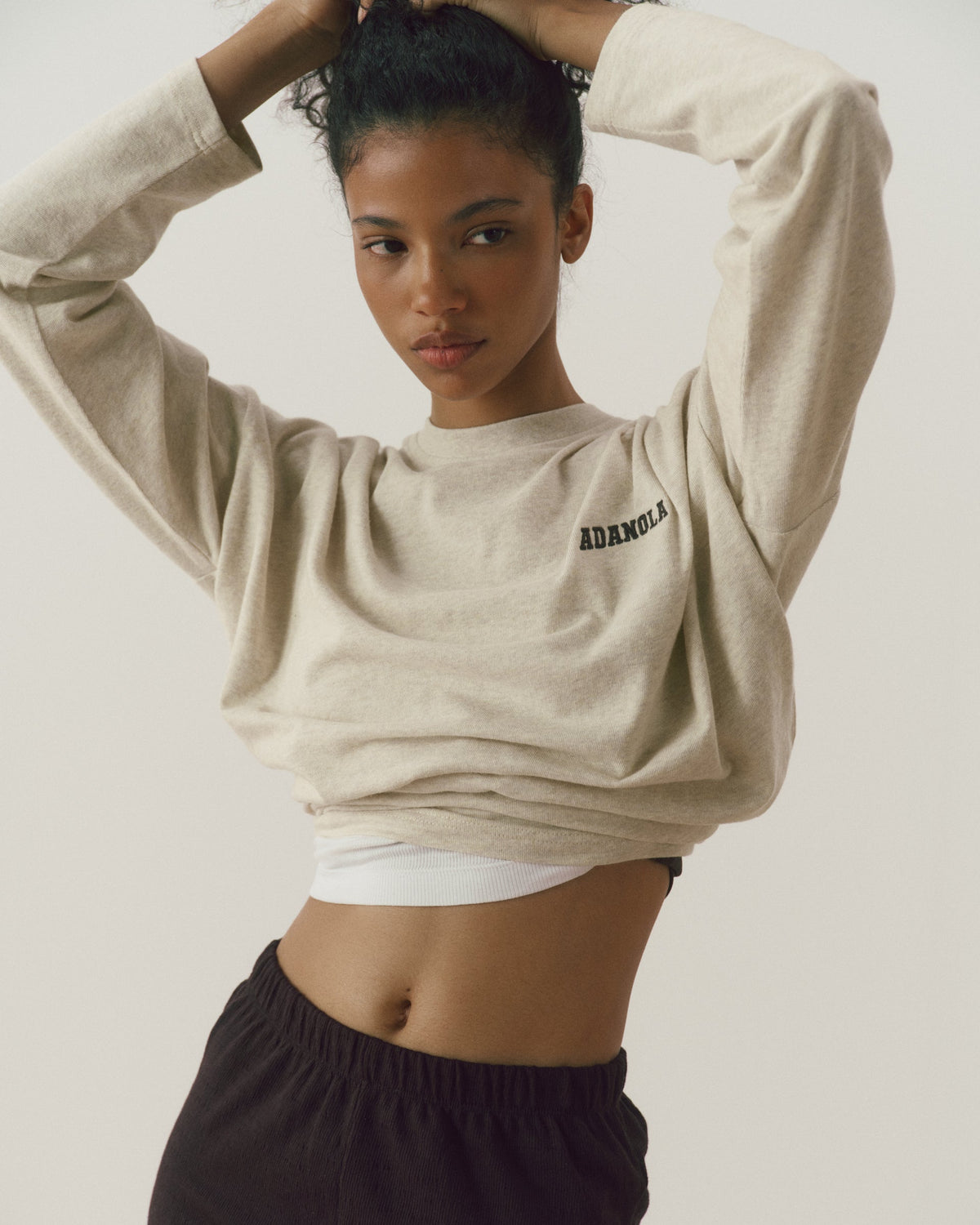 Drop Shoulder T-shirt - Oat Melange