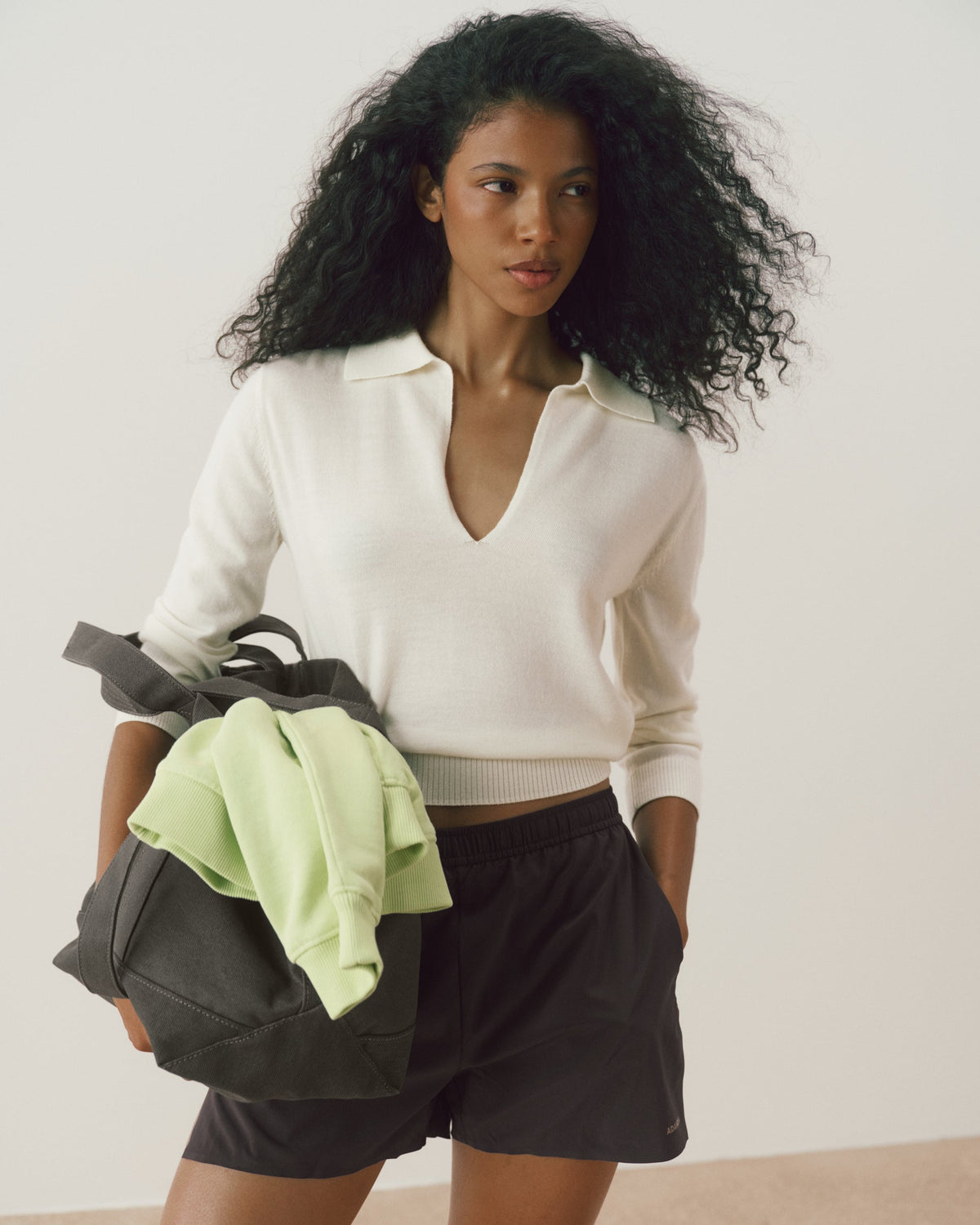 Knit Collared Top - Marshmallow White