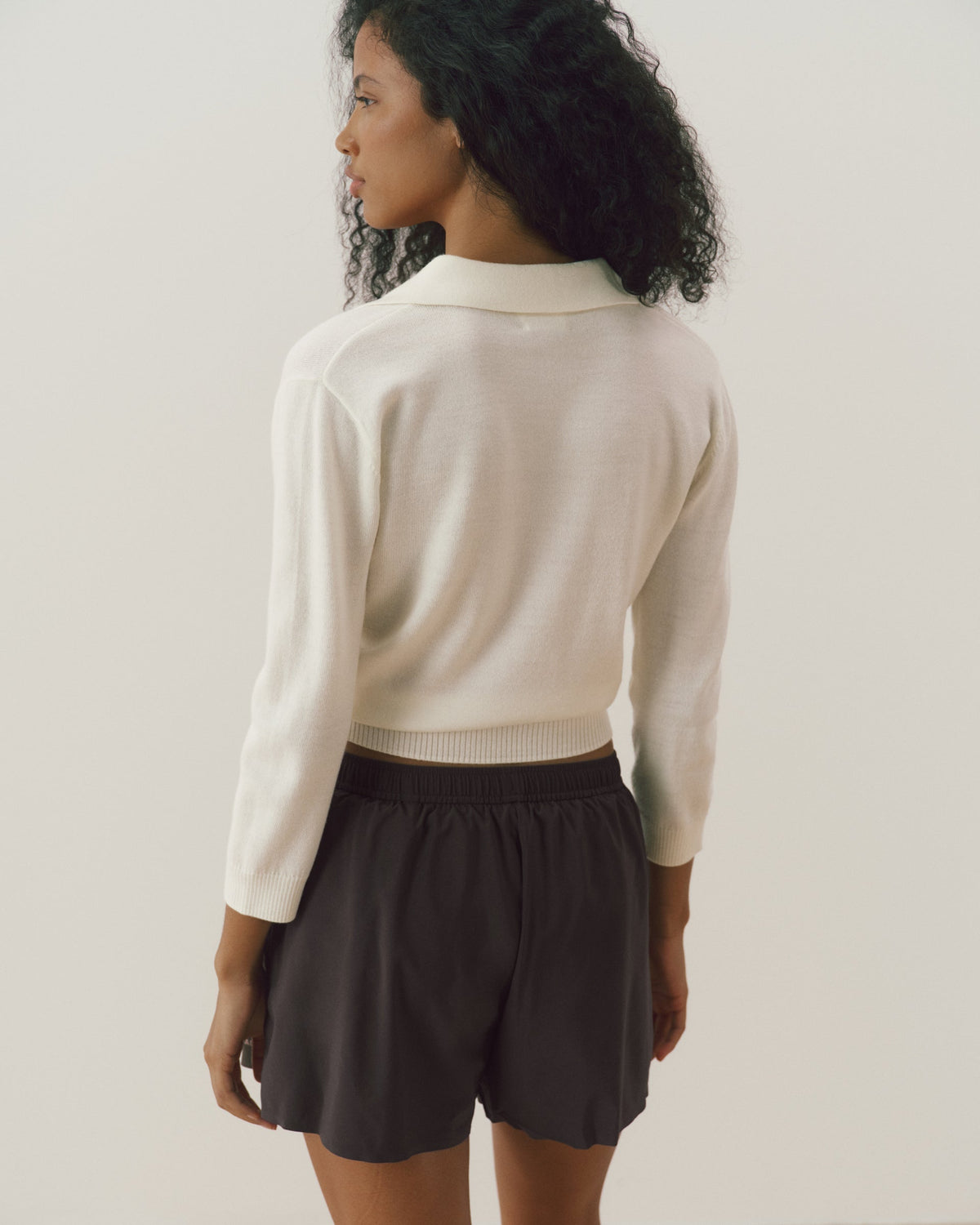 Knit Collared Top - Marshmallow White