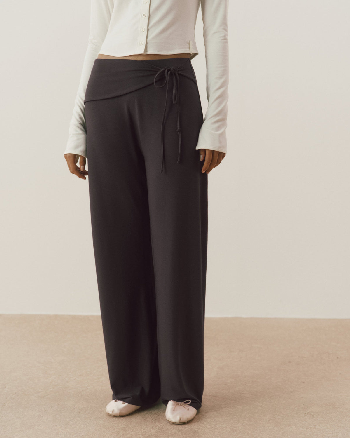 Modal Wrap Pants - Coffee Bean