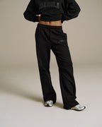 Loose Fit Straight Leg Sweatpants - Black
