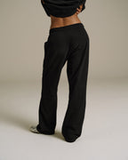 Loose Fit Straight Leg Sweatpants - Black