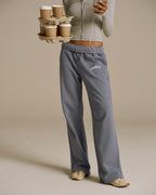 Loose Fit Straight Leg Sweatpants - Slate Blue