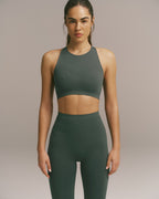 Seamless Racer Tank Bra - Sea Green