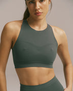 Seamless Racer Tank Bra - Sea Green
