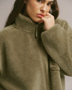 Oversized Pocket Fleece - Dark Pistachio Green